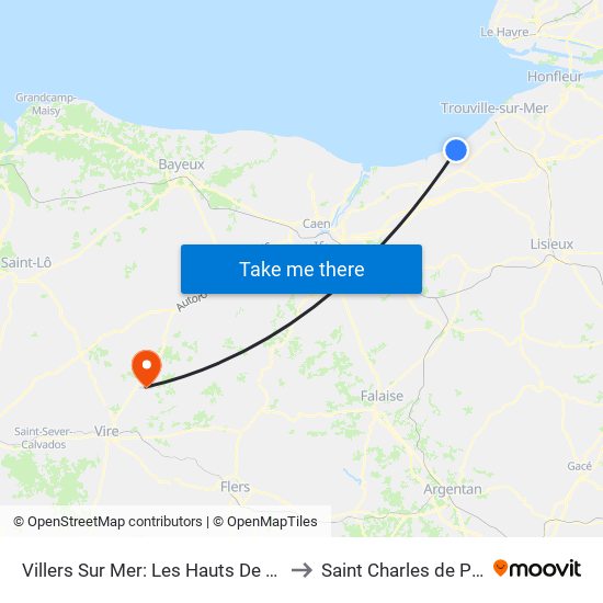 Villers Sur Mer: Les Hauts De Villers to Saint Charles de Percy map