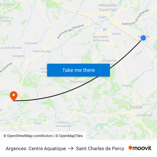 Argences: Centre Aquatique to Saint Charles de Percy map