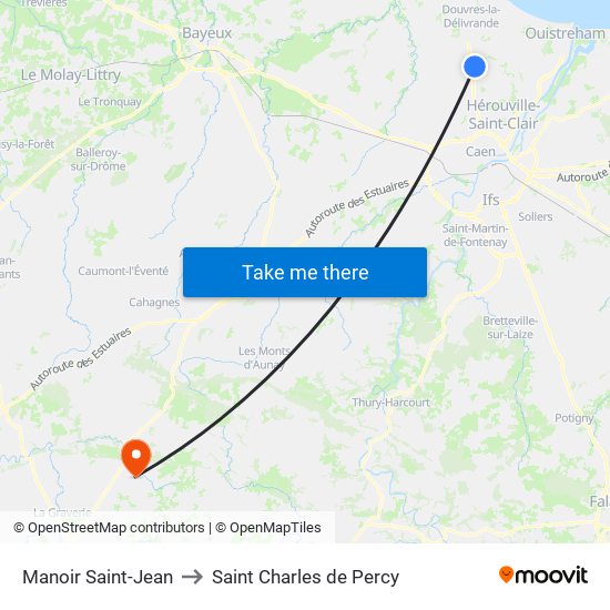 Manoir Saint-Jean to Saint Charles de Percy map