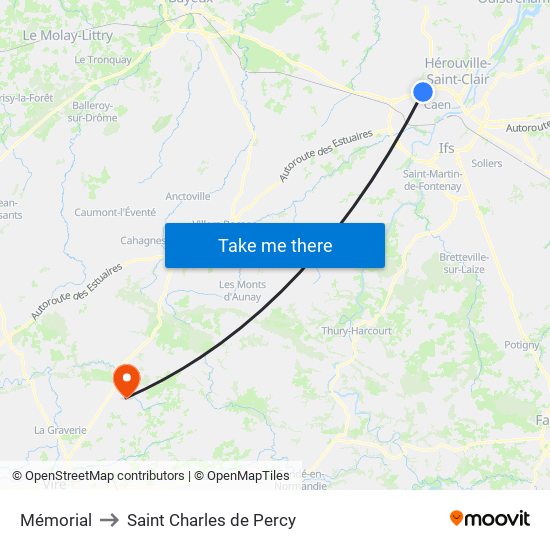 Mémorial to Saint Charles de Percy map