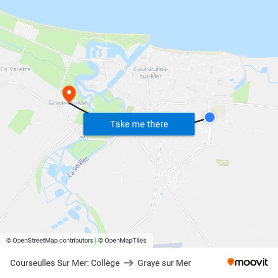 Courseulles Sur Mer: Collège to Graye sur Mer map