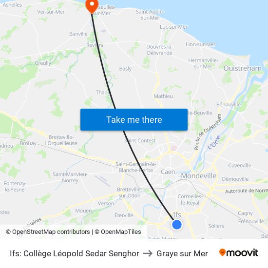 Ifs: Collège Léopold Sedar Senghor to Graye sur Mer map