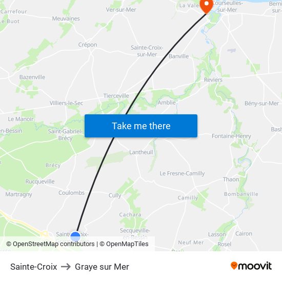 Sainte-Croix to Graye sur Mer map