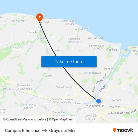 Campus Efficience to Graye sur Mer map