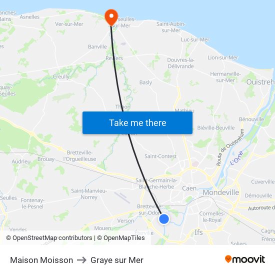 Maison Moisson to Graye sur Mer map