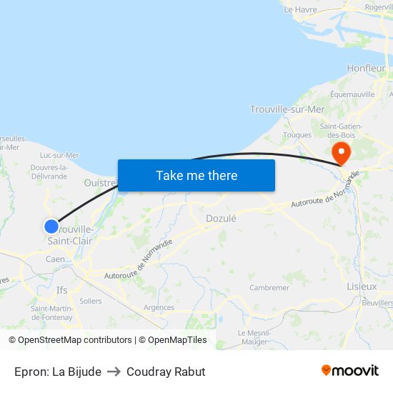 Epron: La Bijude to Coudray Rabut map