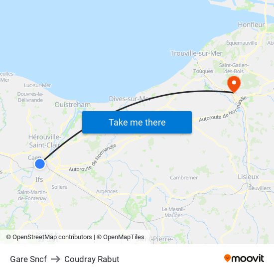 Gare Sncf to Coudray Rabut map