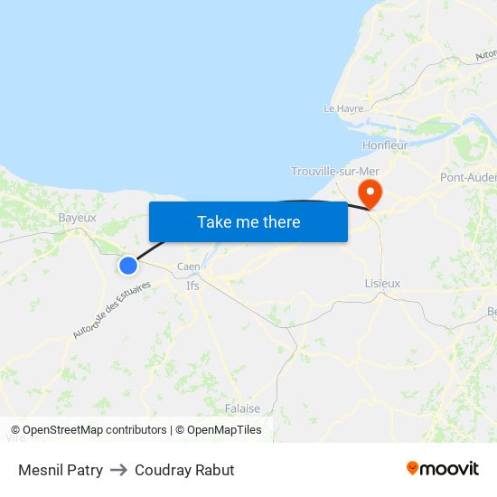 Mesnil Patry to Coudray Rabut map