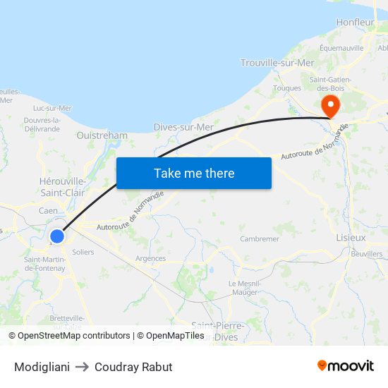 Modigliani to Coudray Rabut map