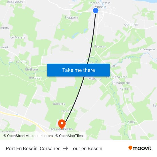 Port En Bessin: Corsaires to Tour en Bessin map