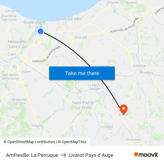 Amfreville: La Perruque to Livarot Pays d Auge map