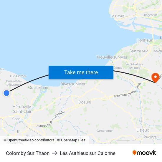 Colomby Sur Thaon to Les Authieux sur Calonne map
