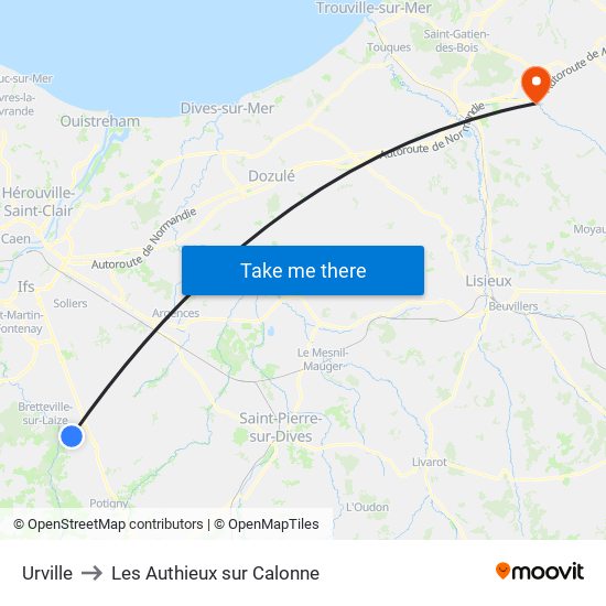 Urville to Les Authieux sur Calonne map