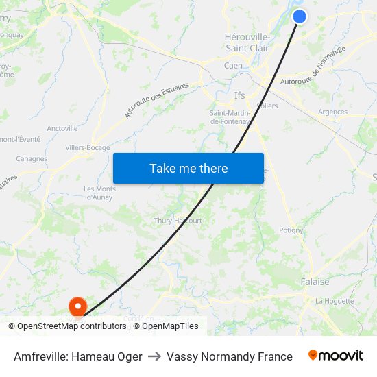 Amfreville: Hameau Oger to Vassy Normandy France map