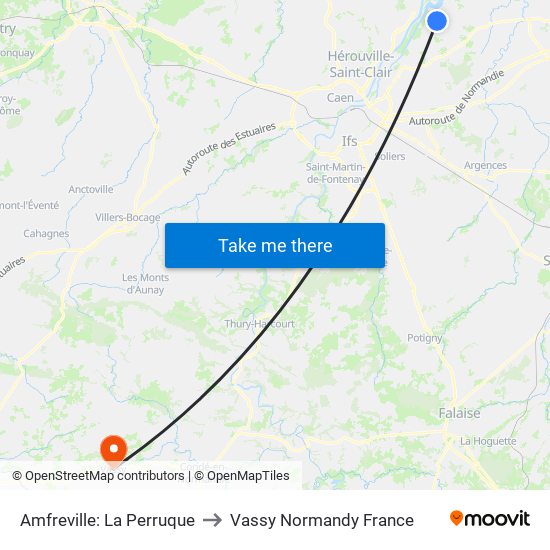 Amfreville: La Perruque to Vassy Normandy France map