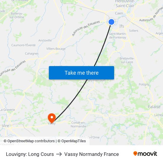 Louvigny: Long Cours to Vassy Normandy France map