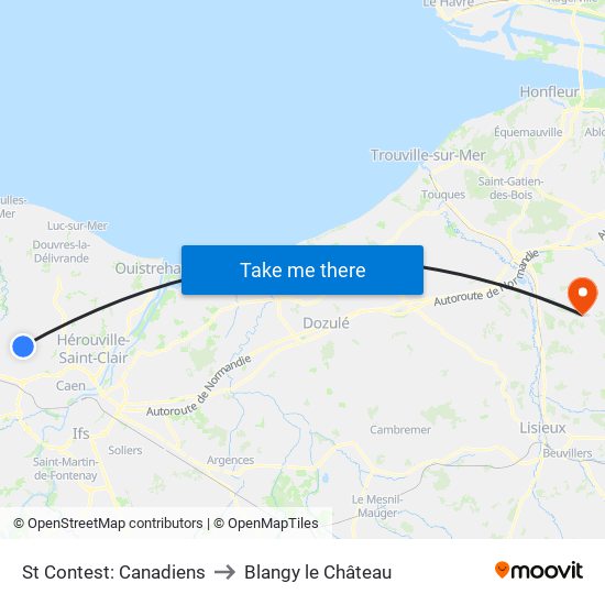 St Contest: Canadiens to Blangy le Château map