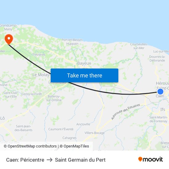 Caen: Péricentre to Saint Germain du Pert map