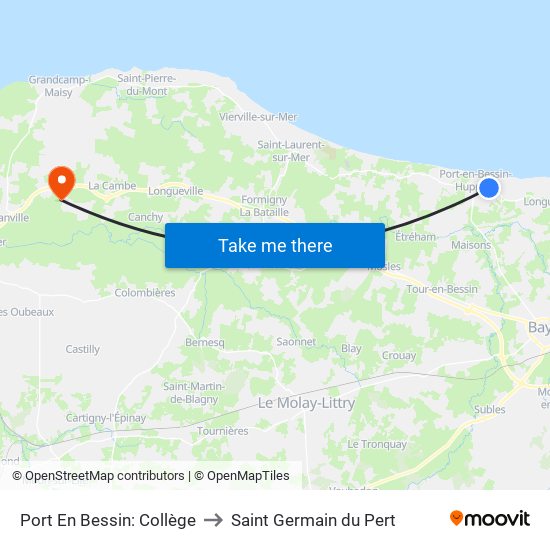 Port En Bessin: Collège to Saint Germain du Pert map