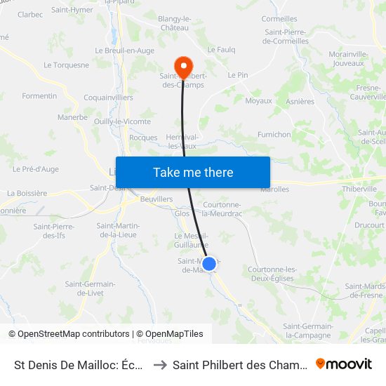St Denis De Mailloc: École to Saint Philbert des Champs map