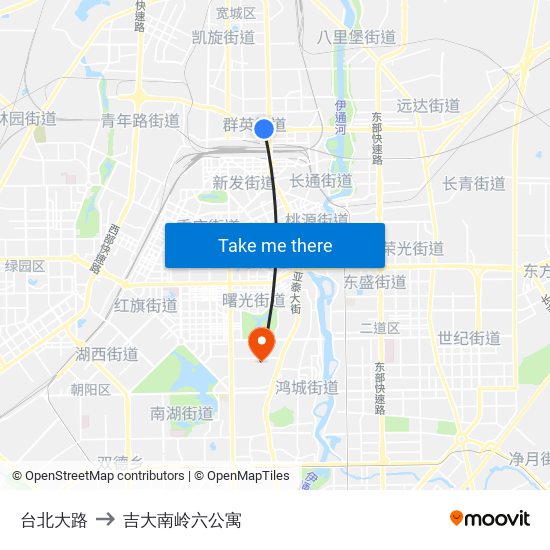 台北大路 to 吉大南岭六公寓 map