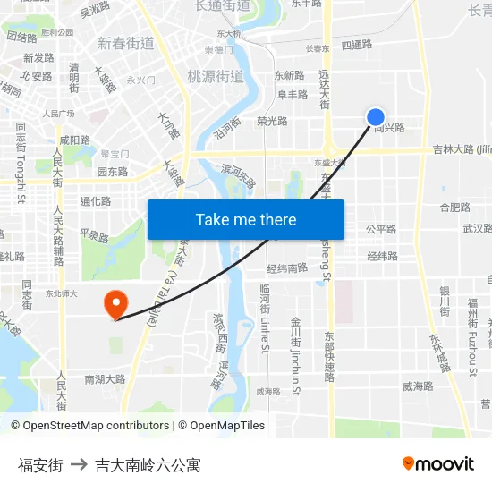 福安街 to 吉大南岭六公寓 map