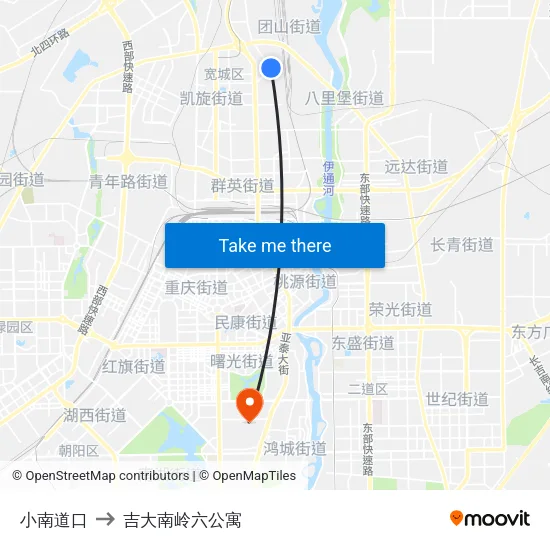 小南道口 to 吉大南岭六公寓 map