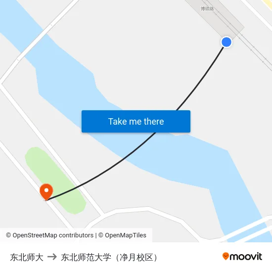 东北师大 to 东北师范大学（净月校区） map