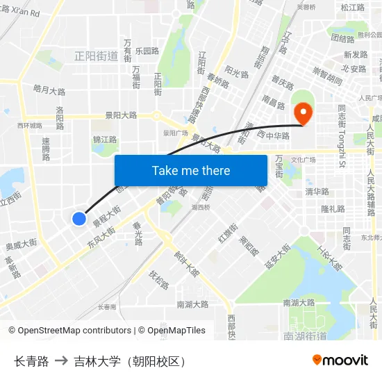 长青路 to 吉林大学（朝阳校区） map