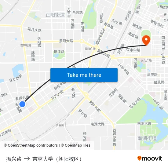 振兴路 to 吉林大学（朝阳校区） map