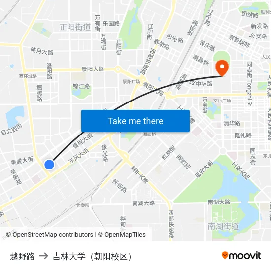 越野路 to 吉林大学（朝阳校区） map