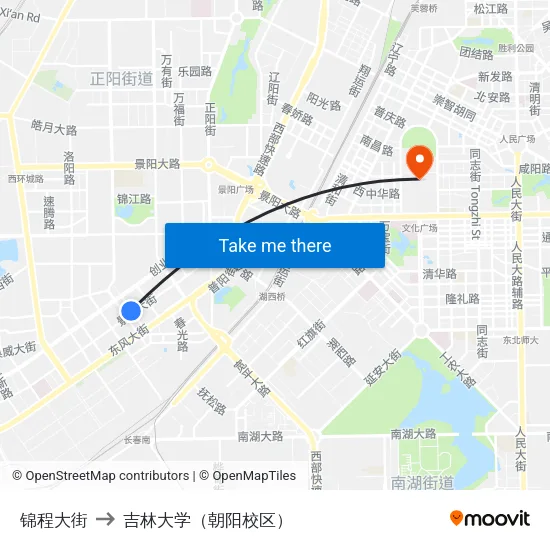 锦程大街 to 吉林大学（朝阳校区） map