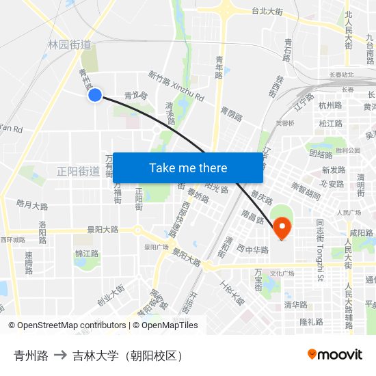 青州路 to 吉林大学（朝阳校区） map