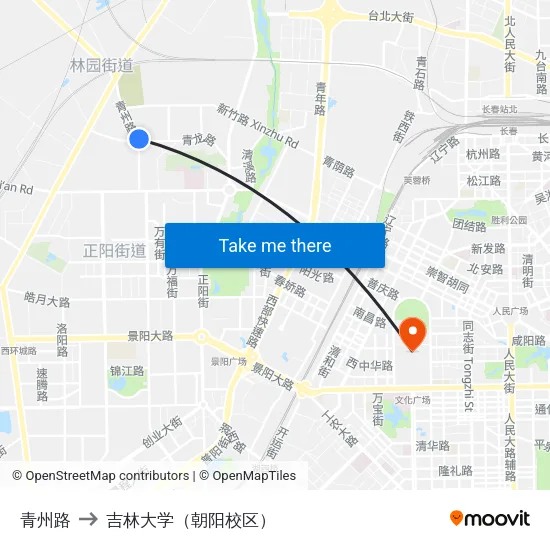 青州路 to 吉林大学（朝阳校区） map