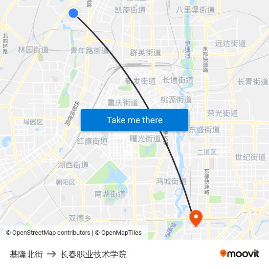 基隆北街 to 长春职业技术学院 map