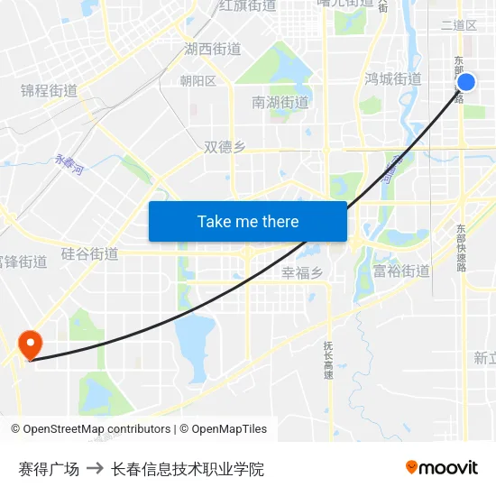 赛得广场 to 长春信息技术职业学院 map