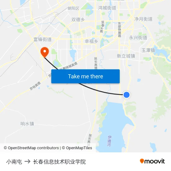小南屯 to 长春信息技术职业学院 map