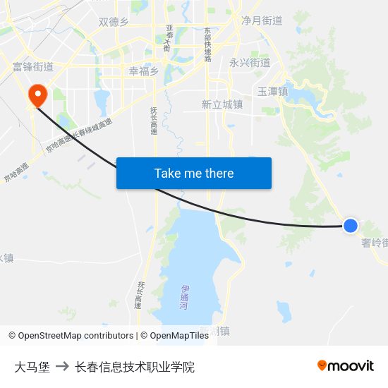 大马堡 to 长春信息技术职业学院 map