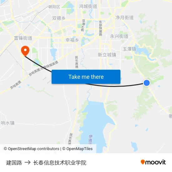 建国路 to 长春信息技术职业学院 map