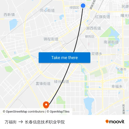 万福街 to 长春信息技术职业学院 map