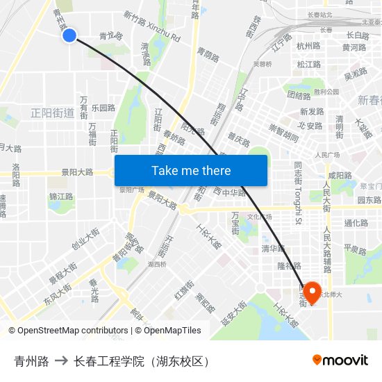 青州路 to 长春工程学院（湖东校区） map