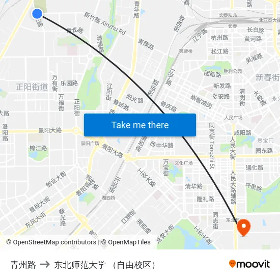 青州路 to 东北师范大学 （自由校区） map