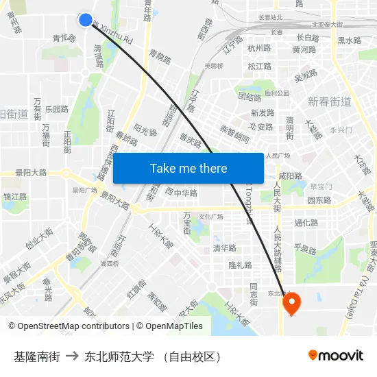 基隆南街 to 东北师范大学 （自由校区） map