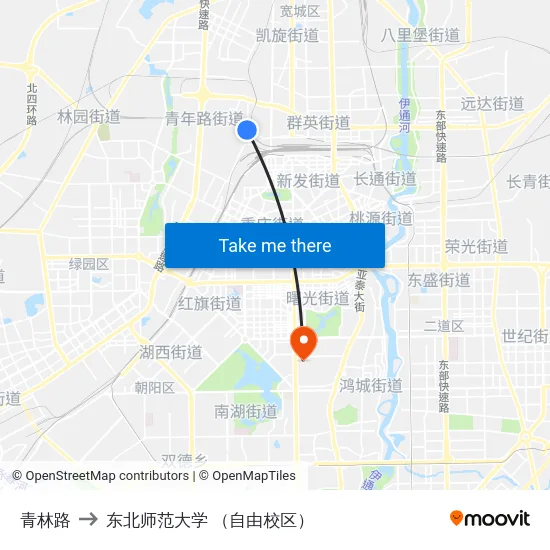 青林路 to 东北师范大学 （自由校区） map