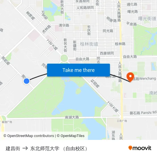 建昌街 to 东北师范大学 （自由校区） map