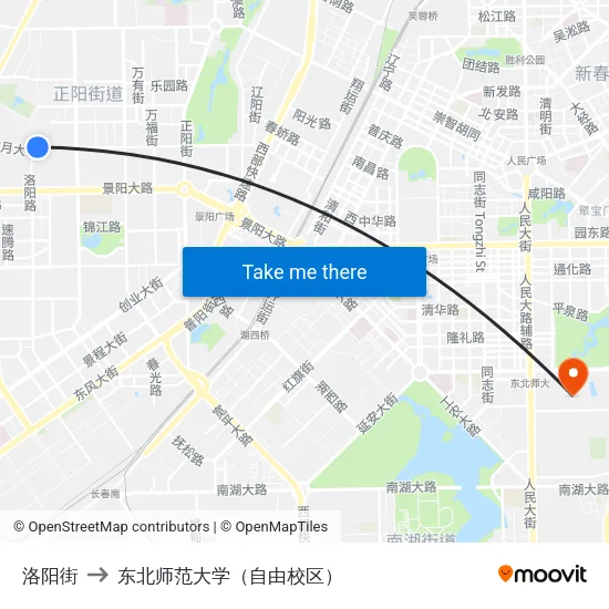 洛阳街 to 东北师范大学（自由校区） map