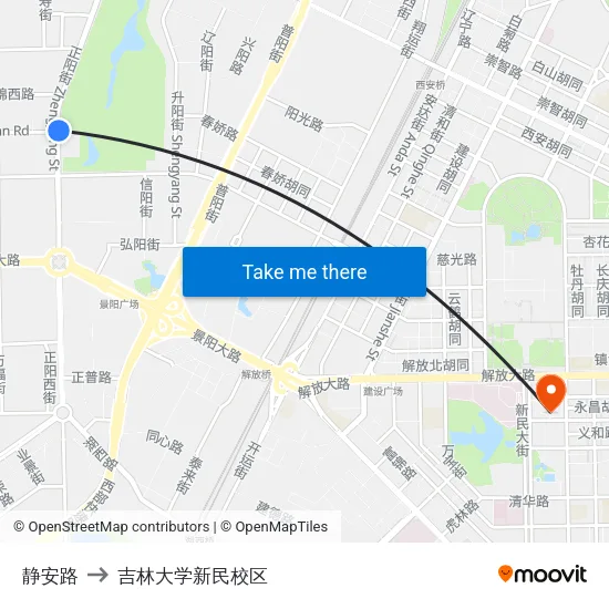 静安路 to 吉林大学新民校区 map