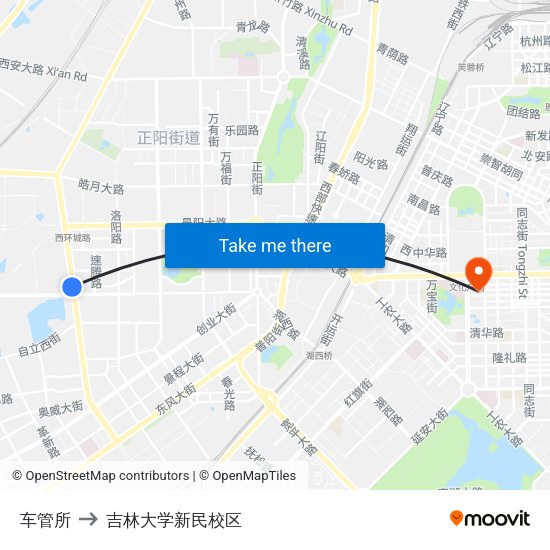 车管所 to 吉林大学新民校区 map