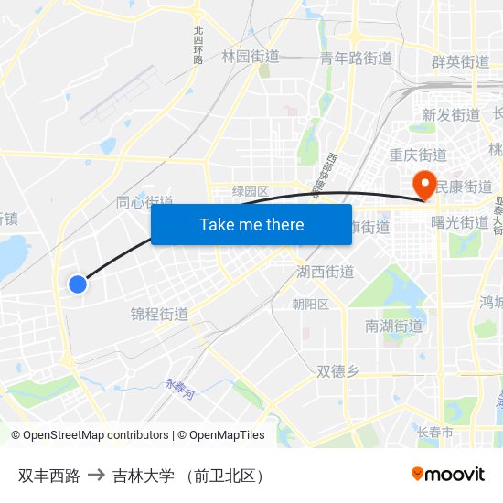 双丰西路 to 吉林大学 （前卫北区） map