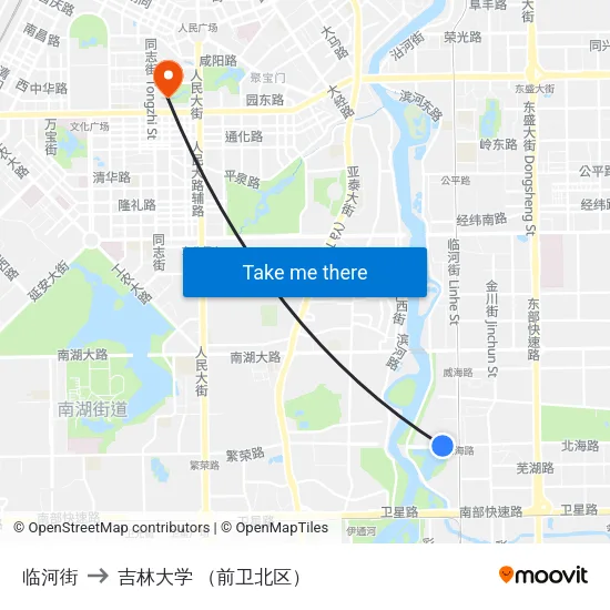 临河街 to 吉林大学 （前卫北区） map
